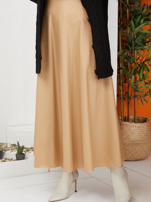 Mevlana Model Suni Deri Etek/bej