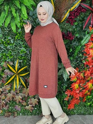 Kadın Etiket Detaylı Tesettür Tunik