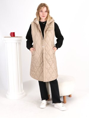 Uzun Çıt Detaylı Kapitone Şişme Yelek Uzun Çıt Detaylı Kapitone Şişme Yelek