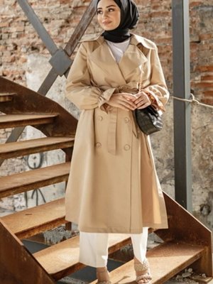 Düğmeli Trençkot