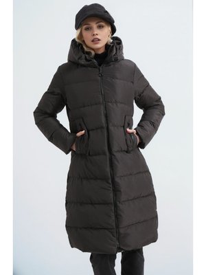 Siyah Kapüşonlu Uzun Şişme Mont Siyah Kapüşonlu Uzun Şişme Mont