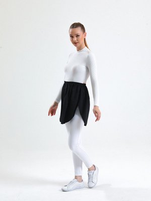 Yanları Açık Gömlek Etek Siyah