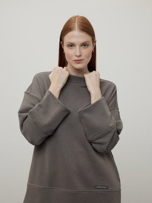 Dikiş Detaylı Rahat Sweatshırt Antrasit