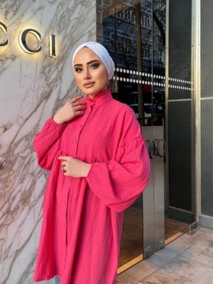 Oversize Uzun Müslin Gömlek Oversize Uzun Müslin Gömlek