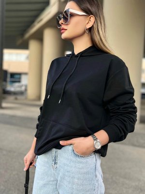 Sıyah Kapsonlu Sweat