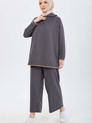 Antrasıt Büyük Beden Tunik Pantolon