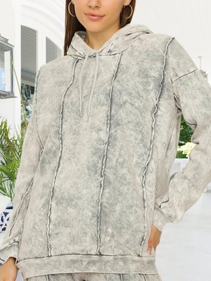 Gri Kapüşonlu Oversize Sweatshirt Gri Kapüşonlu Oversize Sweatshirt