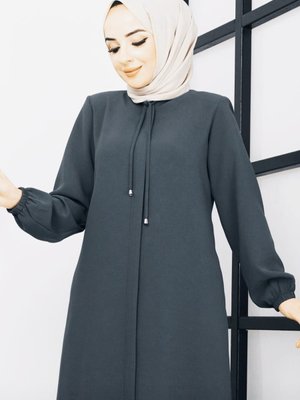 Giyim Krep Kumaş Ferace Koyu Gri