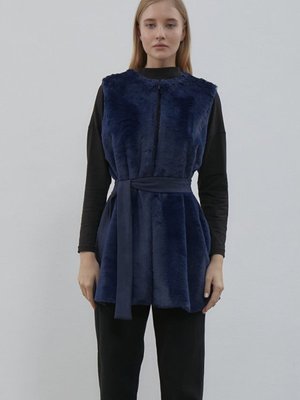 Peluş Yelek Lacivert