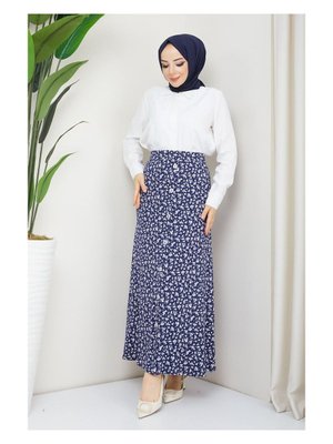 Viskon Penye Etek Lacivert