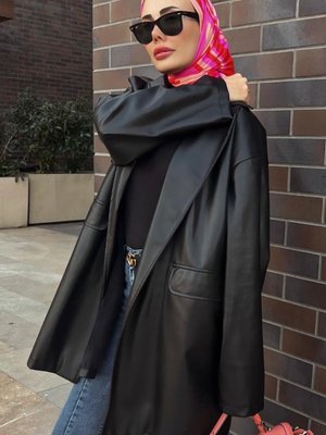 Siyah Deri Ceket I Fromşule