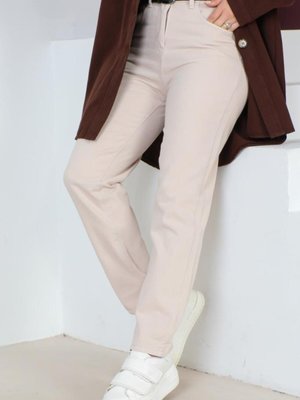 Kemerli Pantolon Bej