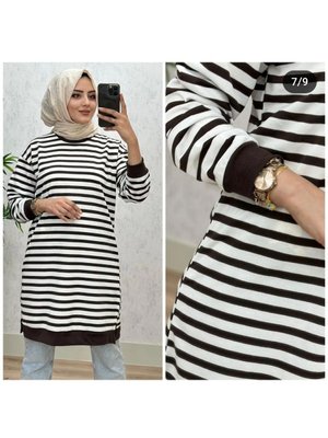 Battal Çizgili İki İplik Tunik
