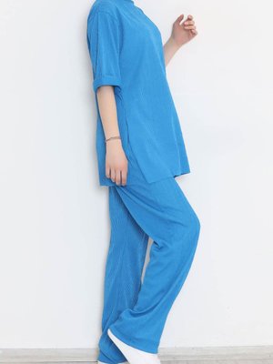 Fitilli Duble Kol Takım Mavi