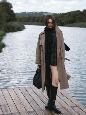 Kahverengi Classic Kemerli Trençkot