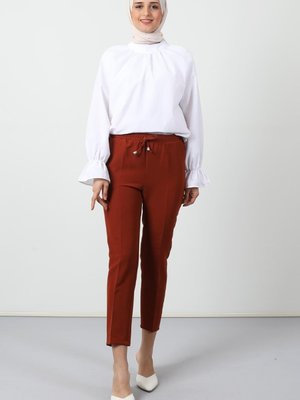 Beli Lastikli Pantolon Kiremit Beli Lastikli Pantolon Kiremit