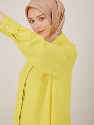 Asimetrik Gömlek Limon Yeşili