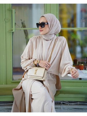 Çapraz Bağlamalı Tulum Krem Model