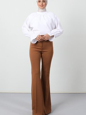 Uzun Ispanyol Paça Pantolon Kahve Uzun Ispanyol Paça Pantolon Kahve