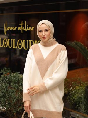 V Detaylı Yarım Balıkcı Tunik