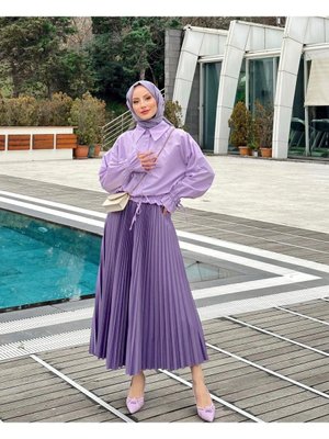 Pilise Etek | Deri Saten Görünümlü