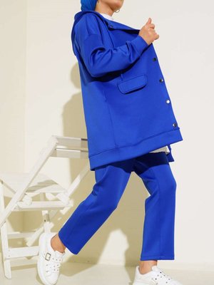 Çıt Düğmeli Scuba Kumaş İkili Takım Çıt Düğmeli Scuba Kumaş İkili Takım