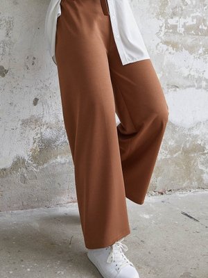 Beli Kuşaklı Bol Scuba Pantolon Taba Beli Kuşaklı Bol Scuba Pantolon Taba