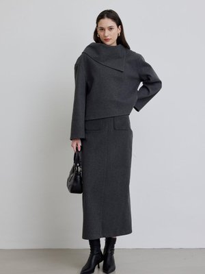 Cep Detaylı Kaşe Etek Antrasit Cep Detaylı Kaşe Etek Antrasit