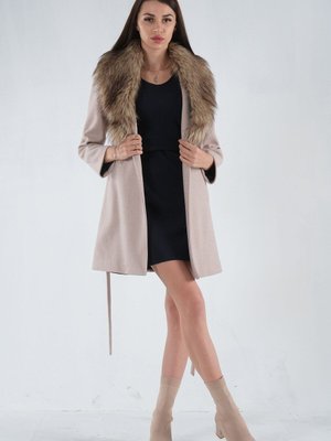 Taş Seyyar Kürklü Çift Cepli Kaşe Kaban