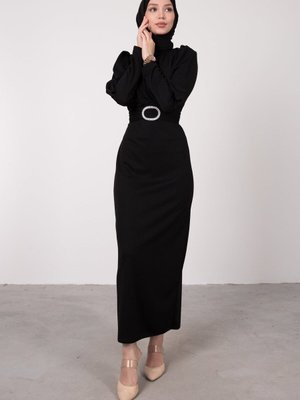 Kalem Taş Tokalı Kuşaklı Abiye Elbise