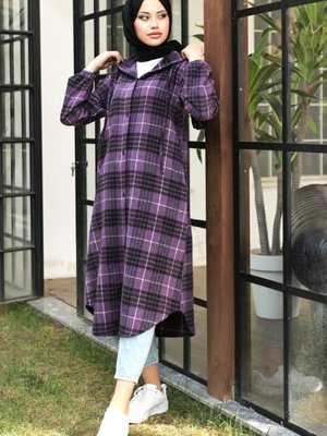 Afşin Çizgi Detaylı Kap Mor