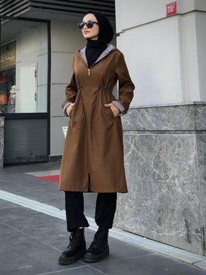 Tina Fermuarlı Trençkot Kahverengi Tina Fermuarlı Trençkot Kahverengi