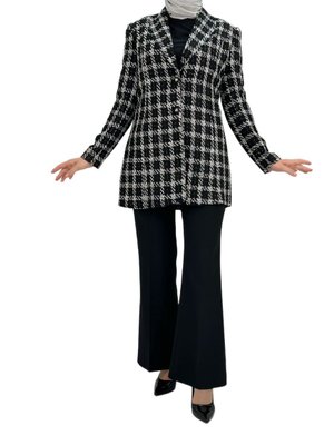 Blazer Ceket Siyah Beyaz