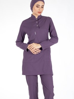 Mürdüm Ince Likralı Hemşire Ve Cerrahi Doktor Forması Takımı