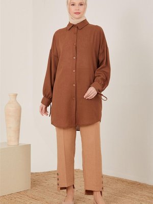 Paça Detaylı Pantolon Bej