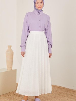 Astarlı Brode Pilisoley Etek Ekru