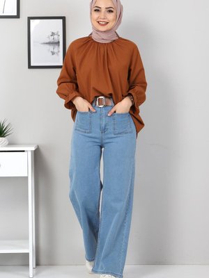 Ön Cep Detaylı Pantolon Mavi Ön Cep Detaylı Pantolon Mavi