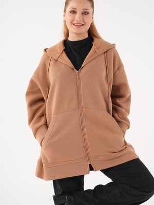 Şardonlu Kanguru Cepli Toprak Sweatshirt Şardonlu Kanguru Cepli Toprak Sweatshirt