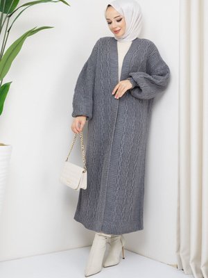 Tam Boy Balon Kol Triko Hırka