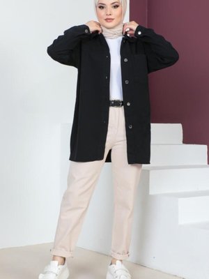 Nakış Detaylı Ceket Siyah