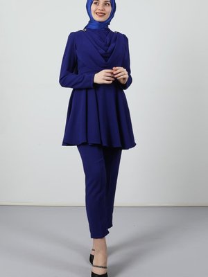 Taşlı Degaje Takım Gece Mavi