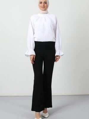 Beli Lastikli Ispanyol Pantolon Siyah Beli Lastikli Ispanyol Pantolon Siyah