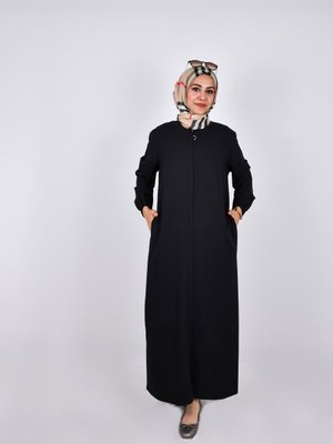 Sade Günlük Tam Boy Gizli Patlı Ferace