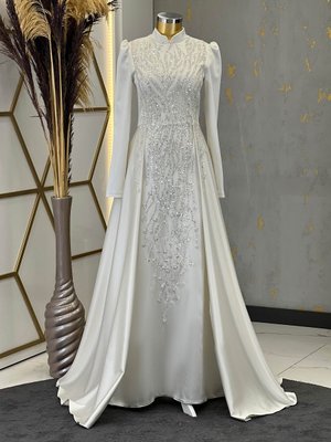 Ekru Damla Nikah Abiye Elbise