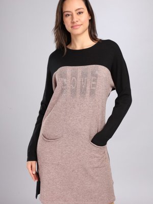 Siyah Renk Geçişli Uzun Tunik