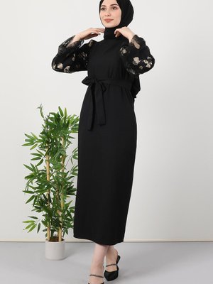 Gold Yaprak Elbise Siyah Gold Yaprak Elbise Siyah