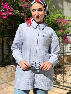 Bebe Mavi Taş Detaylı Kapitoneli Ceket