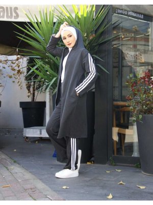 Önden Fermuarli Testtür Eşofman Takımı Antrasit Önden Fermuarli Testtür Eşofman Takımı Antrasit