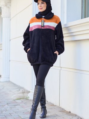 Sıyah Peluş Hırka