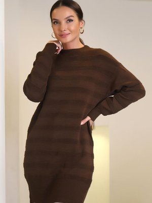 Kahve Uzun Kollu Triko Tunik